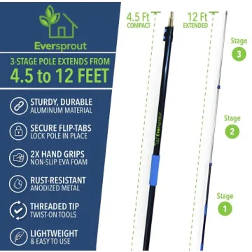 Eversprout Cobweb Duster - Lightweight with Extension Pole