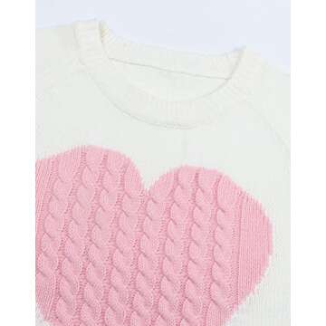 Alsol Lamesa Women's Cute Heart Sweater - Cozy & Stylish