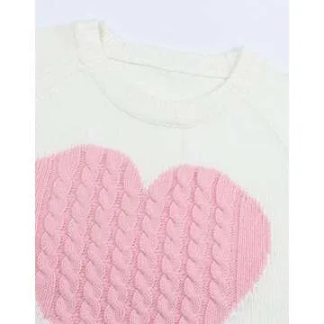 Alsol Lamesa Women's Cute Heart Sweater - Cozy & Stylish