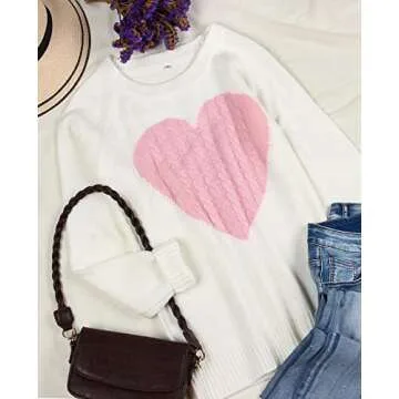 Alsol Lamesa Women's Cute Heart Sweater - Cozy & Stylish