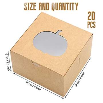 Censen 20 Pcs Thanksgiving Cardboard Bakery Cookie Boxes fall Autumn Kraft Baking Treat Cookie Boxes...