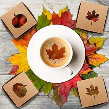 Censen 20 Pcs Thanksgiving Cardboard Bakery Cookie Boxes fall Autumn Kraft Baking Treat Cookie Boxes for Fall Thanksgiving Table Holiday Supplies Cookie Boxes for Gift Giving(3.94 x 3.94 x 2.36 Inch)