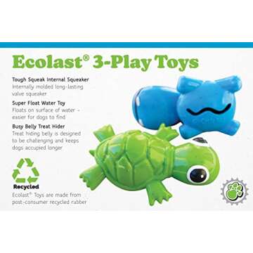 Cycle Dog 3-Play Hippo Toy for Aggressive Chewers