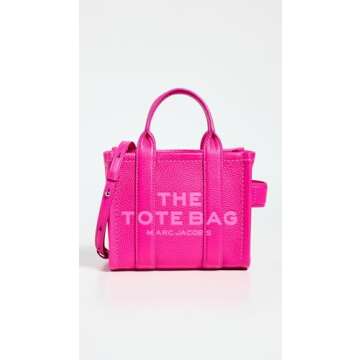 Marc Jacobs The Leather Mini Tote Bag, Hot Pink