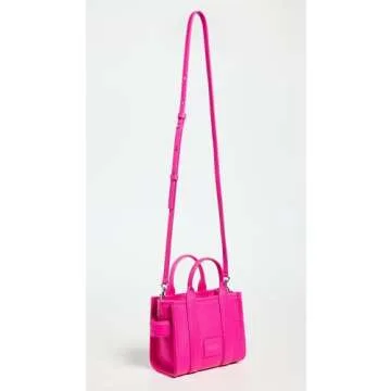 Marc Jacobs The Leather Mini Tote Bag, Hot Pink