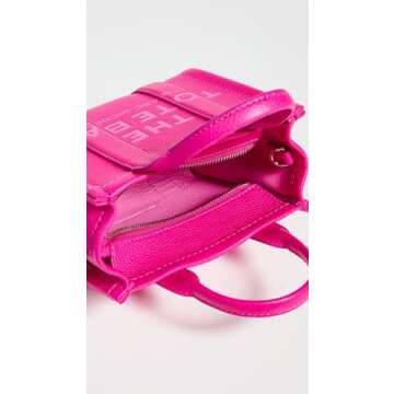 Marc Jacobs The Leather Mini Tote Bag, Hot Pink
