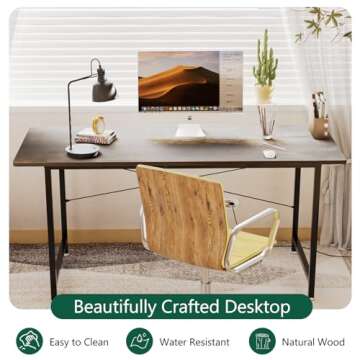 Our Modern Space 4 FT Upgraded Home Office Large Rectangular Computer Table Workstation or Writing Desk - Work Study, Simple & Modern - 45.5 x 22 Inch