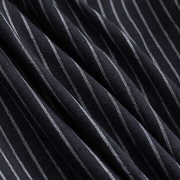 AOBRICON Wide Leg Pants Fashion Striped Print Women Retro Summer Loose Button Trousers Casual High Waist Trousers White