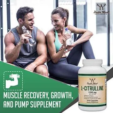 L Citrulline Capsules 1,200mg Per Serving, 210 Count (L-Citrulline Increases Levels of L-Arginine, Acts as a Nitric Oxide Booster) Muscle Recovery Supplement to Improve Muscle Pump by Double Wood