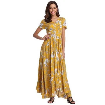 Stylish Vintage Floral Maxi Dress for Summer Events