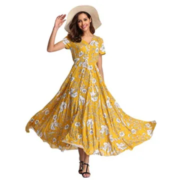 Stylish Vintage Floral Maxi Dress for Summer Events