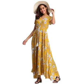 Stylish Vintage Floral Maxi Dress for Summer Events