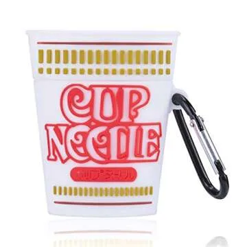 Besoar Cup Noodles for Airpod 1/2 Case, Cartoon Cute Fashion Cool Soft Silicone 3D Design Cover for Airpods, Food Unique Stylish Kawaii Funny Fun Trendy Shell Girls Women Girly Boys Cases Air Pods 2&1