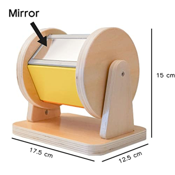 Montessori Rainbow Spinning Toy Drum for Babies 3M-2Y