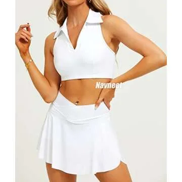 Navneet Women Tennis Skirts with Pockets High Waisted Golf Skirts Athletic Skorts Pleated Mini Skirt...