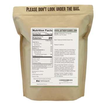Anthony's Organic Turmeric Root Powder, 2 lb, Curcumin Powder, Gluten Free & Non GMO (Pack of 1)