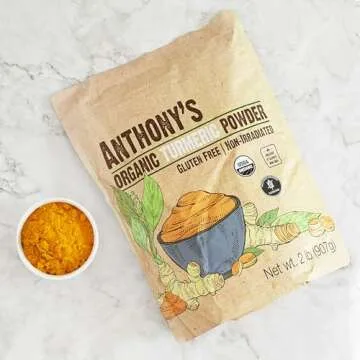 Anthony's Organic Turmeric Root Powder, 2 lb, Curcumin Powder, Gluten Free & Non GMO (Pack of 1)