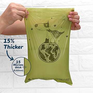 Ley's Dog Poop Bags 360 Count, Biodegradable Poop bags Extra Thick Strong, Eco-Friendly Dog Waste Ba...