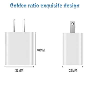 USB Wall Charger Block 2Pack Dual Port Cube Plug Power Charging Adapter Brick for Apple iPhone 15/14/13/12/XS Max/XR/X/8/8 Plus/7/6S/6S Plus/6/SE/5S/5C/iPad Mini/Air/Samsung Galaxy Kindle Fire LG
