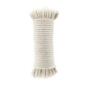 Natural Cotton Braided Rope - 50ft Durable & Versatile