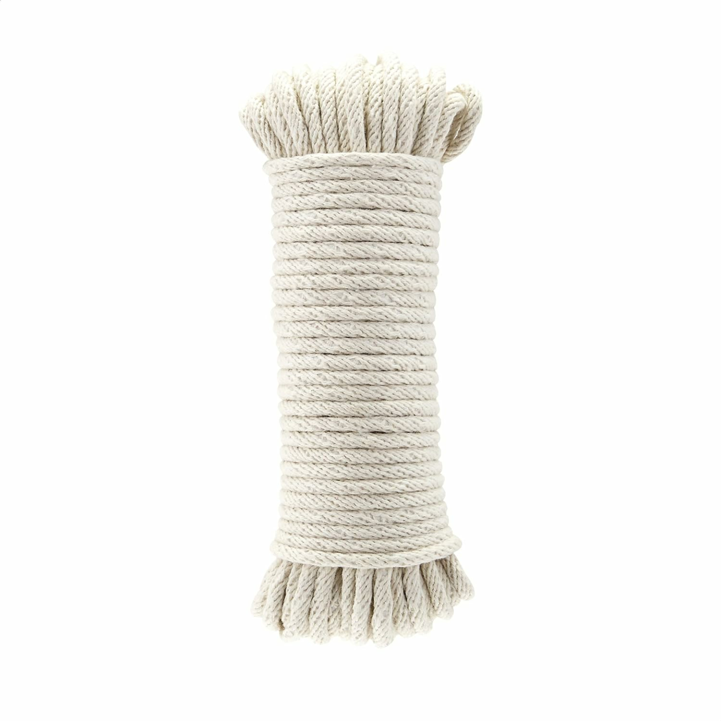 Natural Cotton Braided Rope - 50ft Durable & Versatile