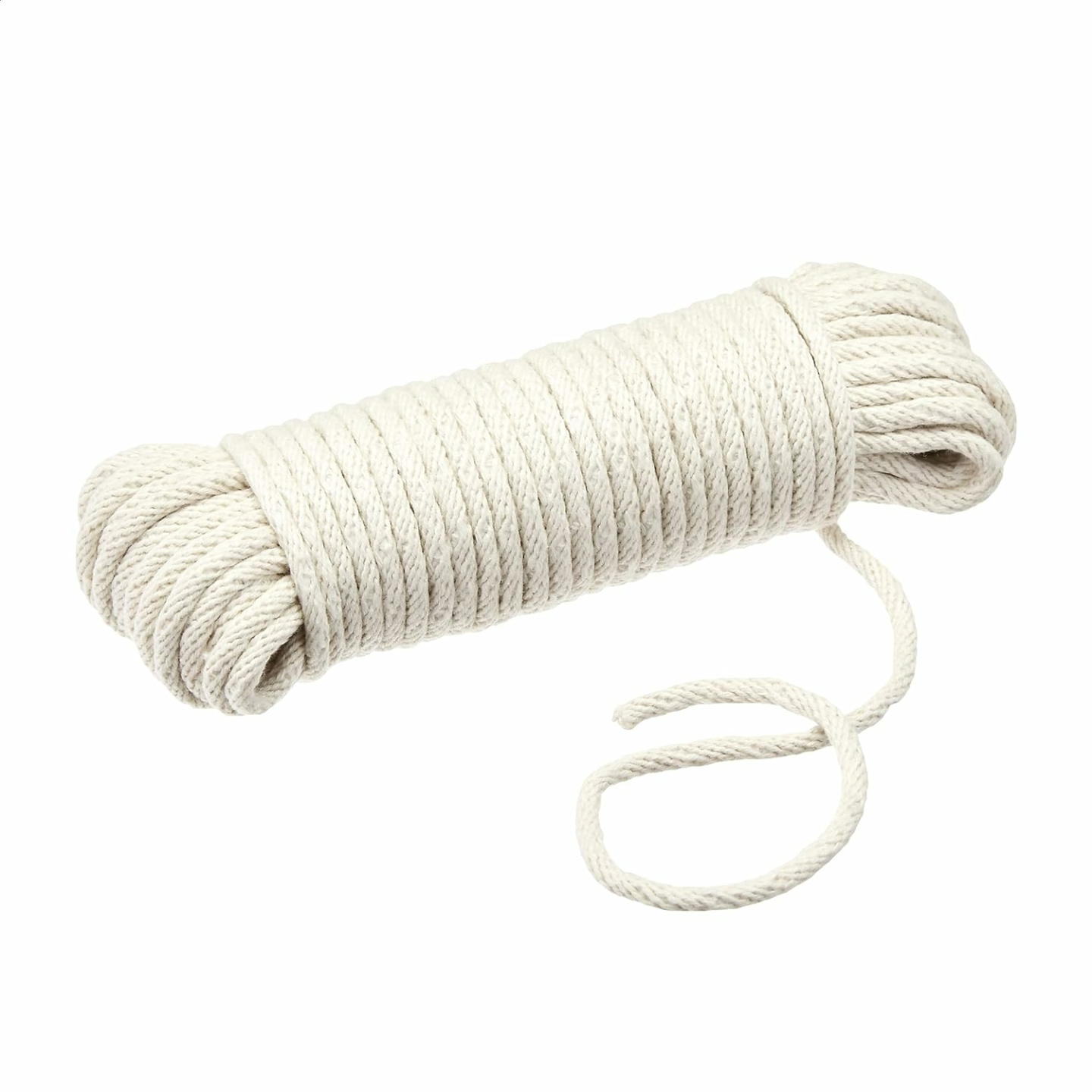 Natural Cotton Braided Rope - 50ft Durable & Versatile