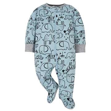 Gerber Baby Boys' 4 Pack Sleep 'N Play Footie, Jungle Blue, Newborn