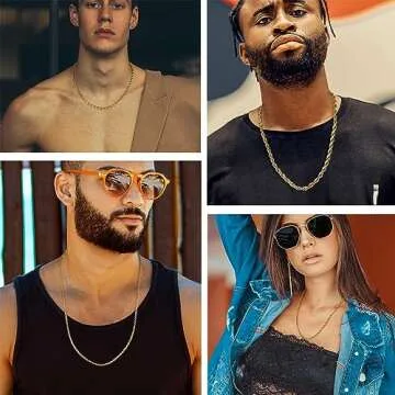 FIBO STEEL 18k Gold Plated Stainless Steel Necklace