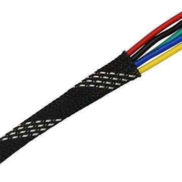 30ft PET Expandable Wire Cable Sleeve - Durable Protection