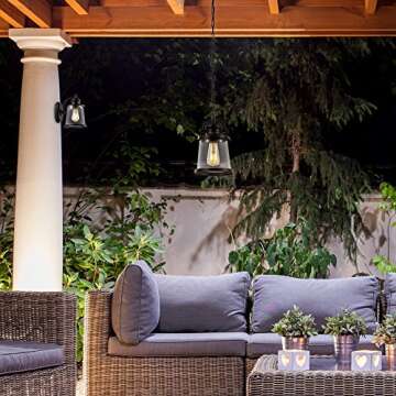 Elegant Rustic Outdoor Pendant Light with Edison Bulb