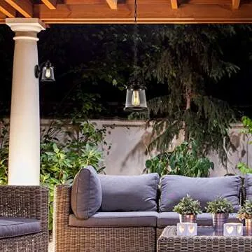 Elegant Rustic Outdoor Pendant Light with Edison Bulb