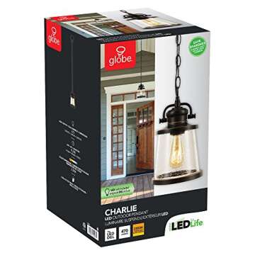 Elegant Rustic Outdoor Pendant Light with Edison Bulb