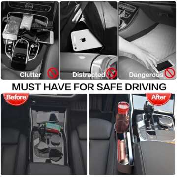 XR MARKET Upgrade 2 Pack Car Seat Gap Filler Organizer with Adjustable Cup Holder