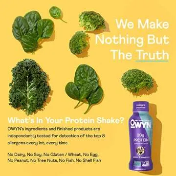 OWYN 100% Vegan Plant-Based Protein Shake, Cookies & Creamless, 4 Pack, with 20g Plant Protein, Omega-3, Prebiotic Supplements, Superfoods Greens Blend, Gluten-Free, Soy-Free, Non-GMO