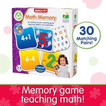 The Learning Journey: Match It! Memory - Mathematics - STEM Addition and Subtraction Game Helps to T...