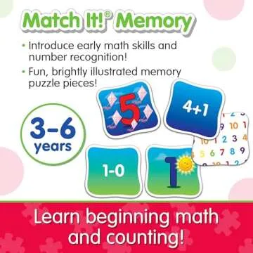 The Learning Journey: Match It! Memory - Mathematics - STEM Addition and Subtraction Game Helps to Teach Early Math Facts 30 Matching Pairs