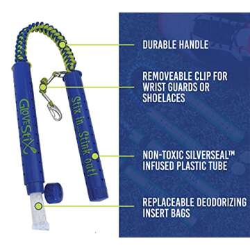 Glovestix Shoe Deodorizer: Odor Eliminator for Sports Gear & Equipment