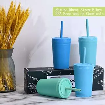 Eco-Friendly Homestockplus Wheat Straw Drinking Cups