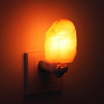 (Upgraded) AMIR Salt Lamp, Natural Himalayan Crystal Salt Light with 4 Bulbs, 11.2oz Mini Hand Carved Night Light, with UL-Certified Wall Plug, Decoration Salt Rock Lamp (2 Pack)