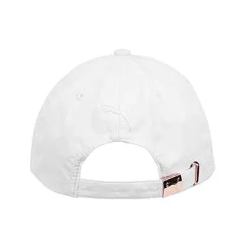PUMA womens Evercat Opal Adjustable Baseball Cap, White/Gold, One Size US