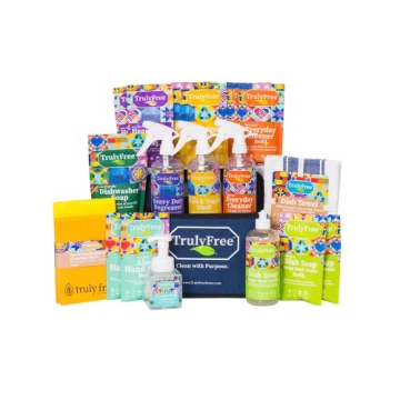 Truly Free All-In-One Kitchen Cleaning Supplies Bundle - 9 Eco-Friendly Products