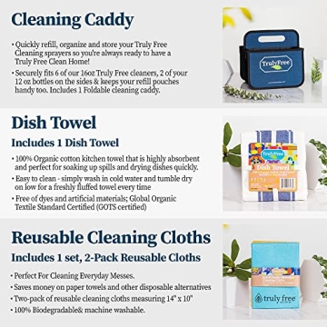 Truly Free Kitchen Cleaning Supplies Bundle - Natural & Organic