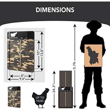 RUN-CHICKEN Door (Special Edition) Automatic Chicken Coop Door, Chicken Coop Door, Battery Powered, Run Chicken Automatic Door, Aluminum, Automatic Chicken Door Opener Model T50 (CAMO Brown)