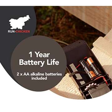 RUN-CHICKEN Door (Special Edition) Automatic Chicken Coop Door, Chicken Coop Door, Battery Powered, Run Chicken Automatic Door, Aluminum, Automatic Chicken Door Opener Model T50 (CAMO Brown)