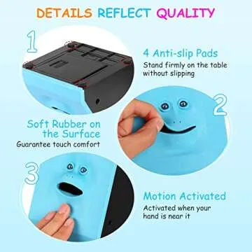 Face Bank, Piggy Bank Coin Eater Funny Bank, sunsbell Money Eating Coin Bank Piggy Bank Boalord, Battery Powered Money Saving Box, Wacky Coin Jar Face Coin Bank - Blue