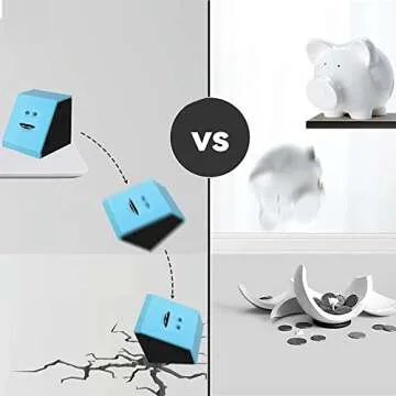 Face Bank, Piggy Bank Coin Eater Funny Bank, sunsbell Money Eating Coin Bank Piggy Bank Boalord, Battery Powered Money Saving Box, Wacky Coin Jar Face Coin Bank - Blue