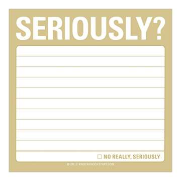 1-Count Knock Knock Seriously? Sticky Notes, Office Memo Sticky Notepad, 3 x 3-inches each