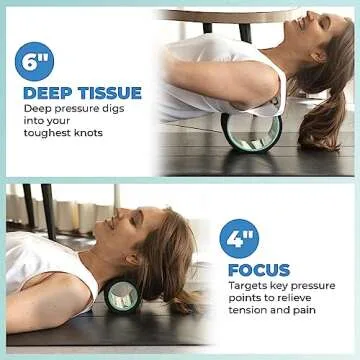 Chirp Wheel Foam Roller - Targeted Back Foam Roller for Neck & Back Pain Relief, Deep Tissue Muscle Massage, Trigger Point Round Design - High Density Tool for Physical Therapy & Exercise, 2-Pack