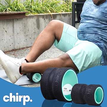 Chirp Wheel Foam Roller - Targeted Back Foam Roller for Neck & Back Pain Relief, Deep Tissue Muscle Massage, Trigger Point Round Design - High Density Tool for Physical Therapy & Exercise, 2-Pack