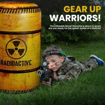 NINOSTAR Premium Package 4 Combat Battlefield Inflatables, Compatible with Nerf, Laser tag, Water Gu...